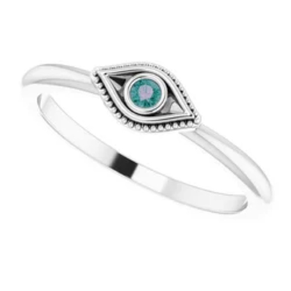Alexandrite Stackable Evil Eye Ring